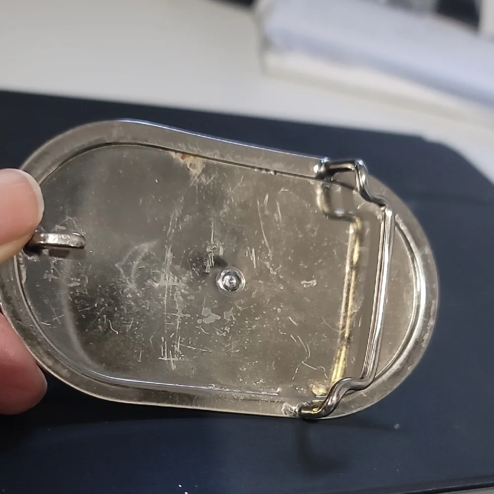 Silver Motorcycle Belt Buckle
